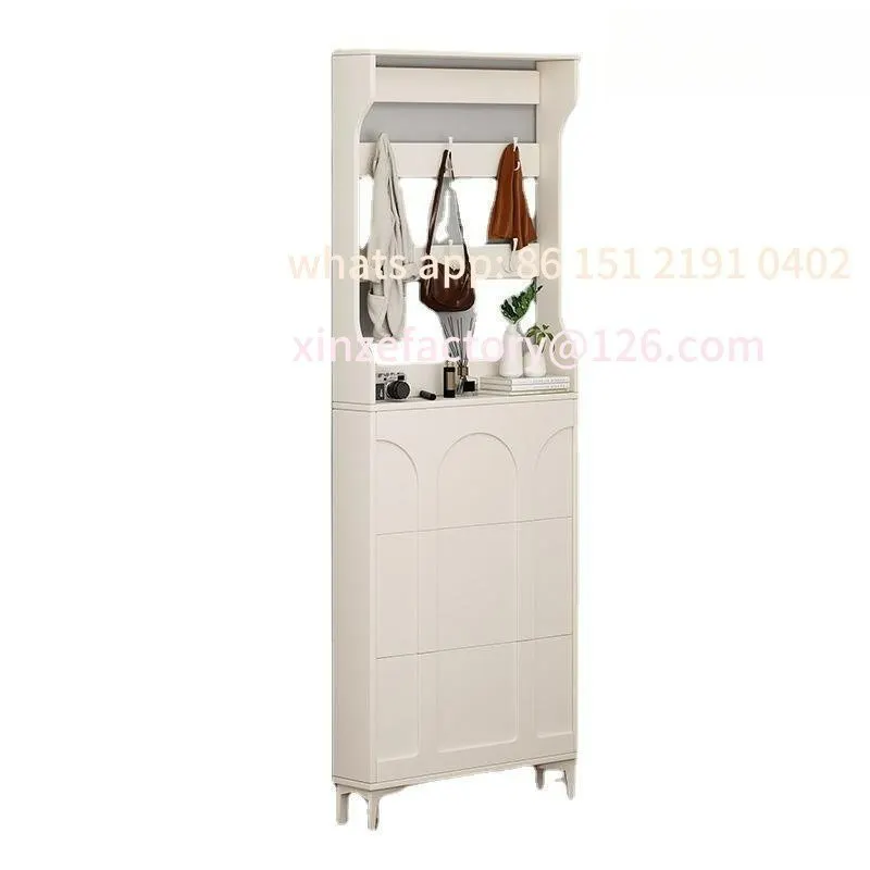 

Customizable small apartment ultra-thin shoe cabinet with hanger