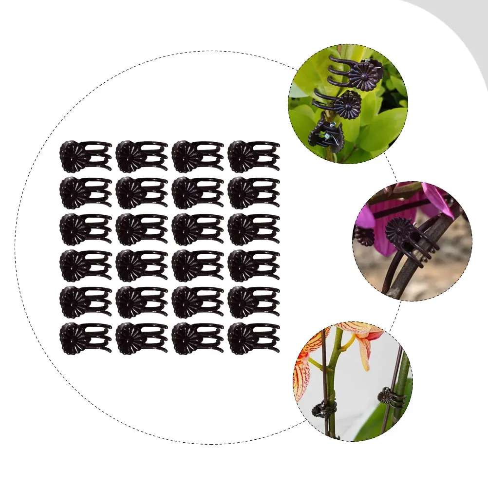 

100pcs Orchid Clips Durable Plastic Vine Clamps Garden Plant Supports Stem Clip For Climbing Vegetables Flower Trellis Clips