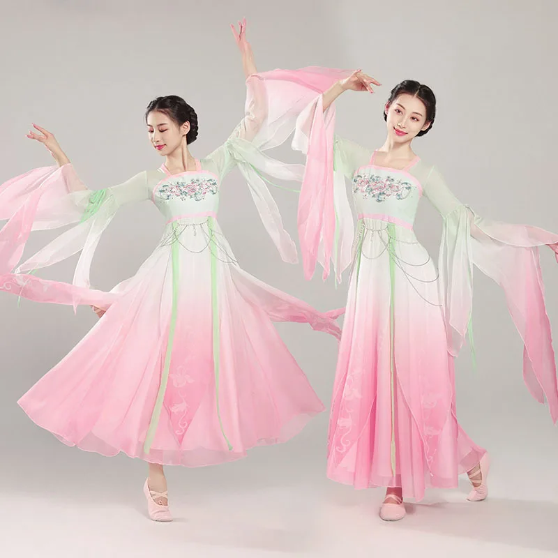 زي أداء الرقص الصيني الأنيق، ملابس داخلية كلاسيكية من الشاش الغازي الخيالي، تصميم جديد لعروض الرقص والعروض #1