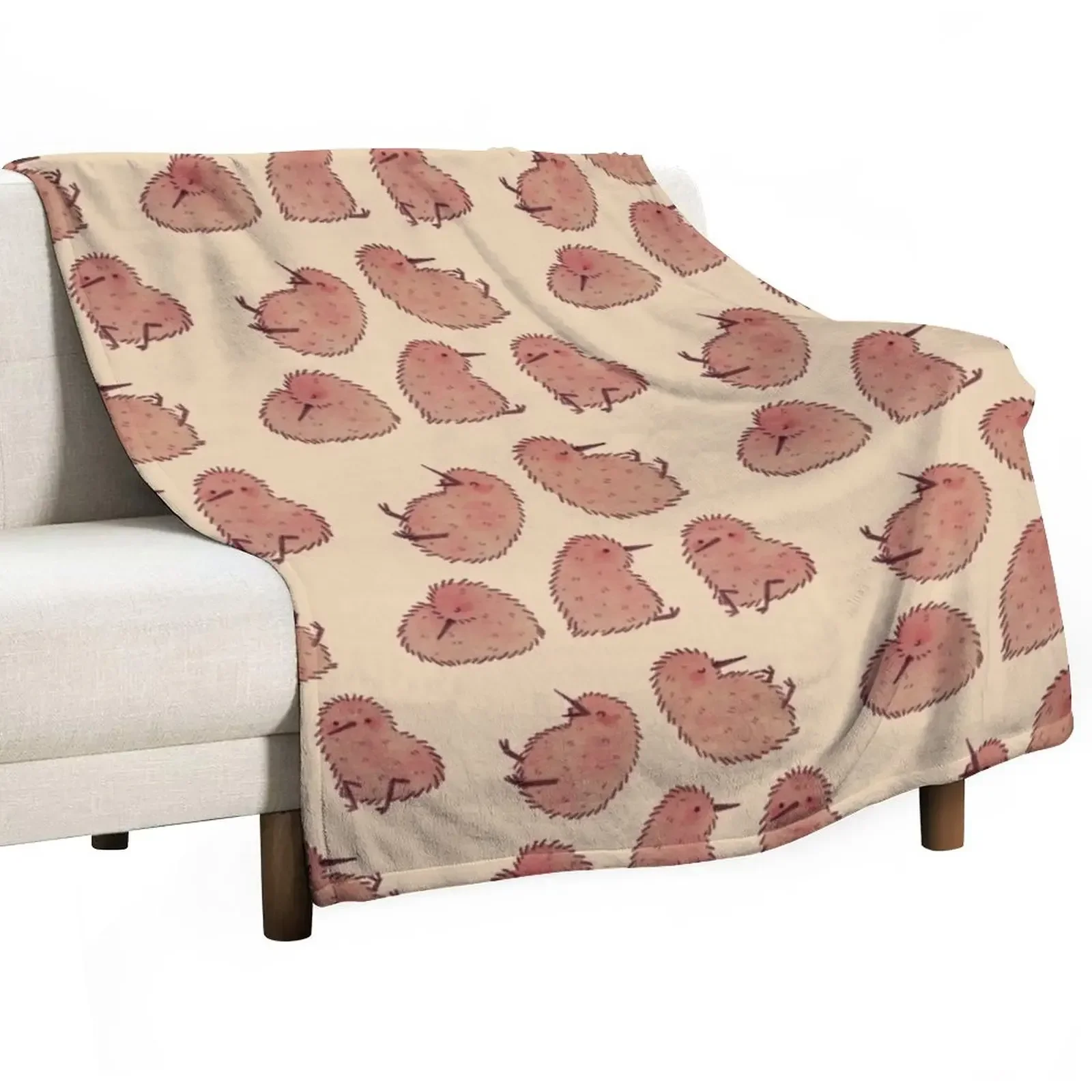 

Cute Kiwi Birds Throw Blanket Giant Sofa Kid'S Decoratives Retros Blankets