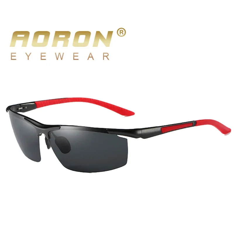 AORON Sunglasses Men Polarized Sunglasses Classic Sports Driving Mirror Glasses Aluminum Frame UV400 Sun Glasses A8530