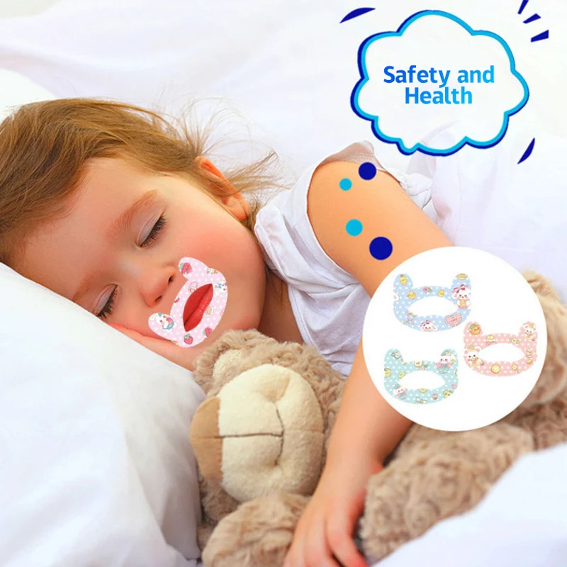 30Pcs/Bag Anti-Snoring Stickers For Children Adult Night Sleep Lip Nose Breathing Improving Patch Mouth Correction Sticker Tape