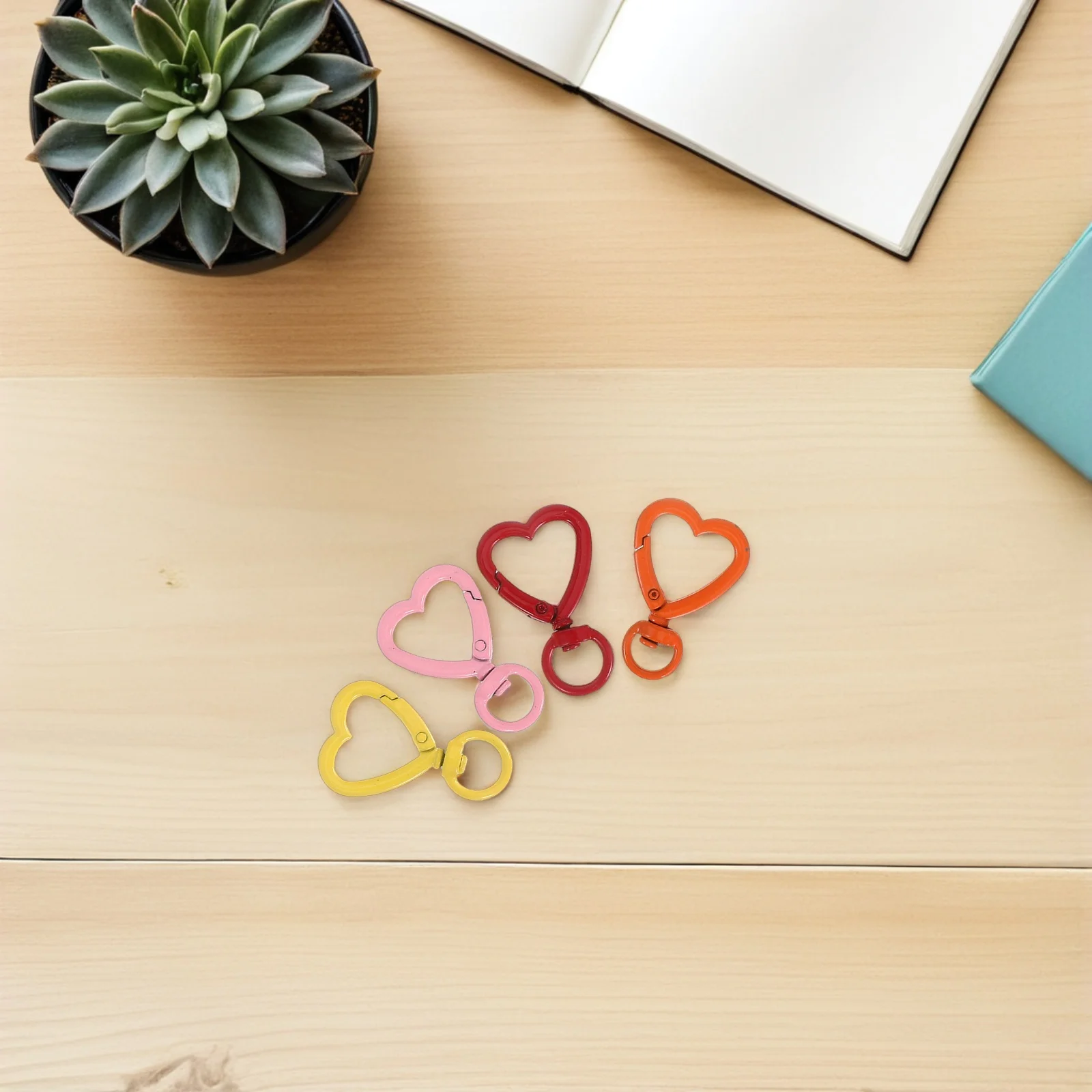 

16Pcs Heart Keychain Clip Metal Carabiner Clips Lobster Claw Clasp Spring Snap Hooks for DIY Crafts Jewelry Making