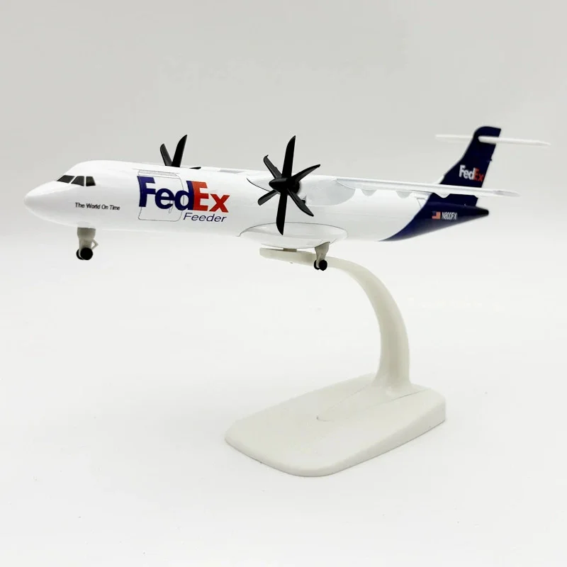 Toy planes 20cm Fedex ATR plane model 1 400 scale aircraft Alloy Metal airplane model w Wheels Landing Gears Children toys
