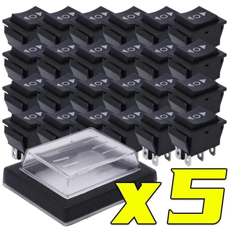 

Switch 6-Pin Self-Resetting Rocker Switch High-Quality Materials Easy Installation 16A 250V AC/20A 125V AC Accessories