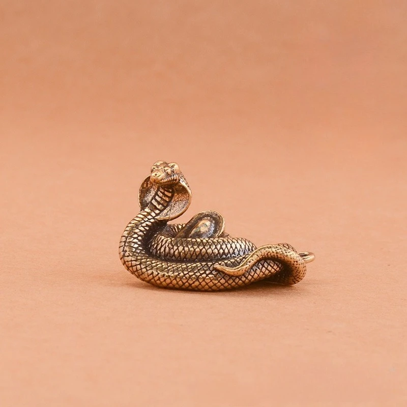 1 PC Ingot Snake Keychain DIY Landscape Ornament Accessory Pendant Creative Animal Figurines Home Decoration Accessory Present