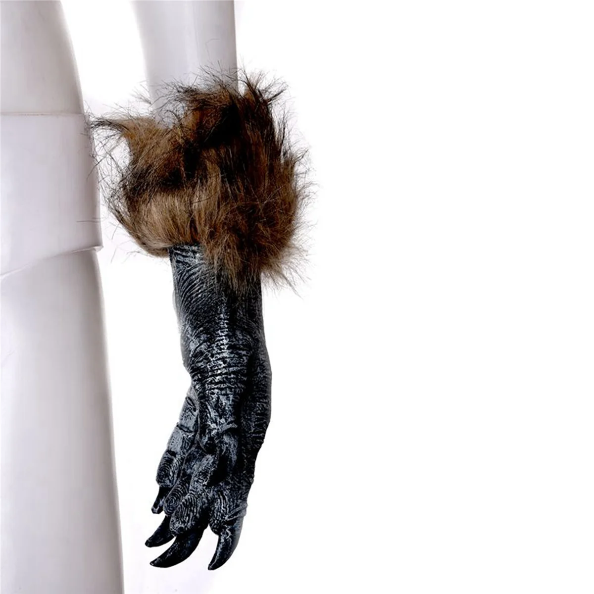 ABMO 2 paires de gants de loup masque d'Halloween ensemble de masques d'animaux mascarade loup (taille: L, couleur: noir)