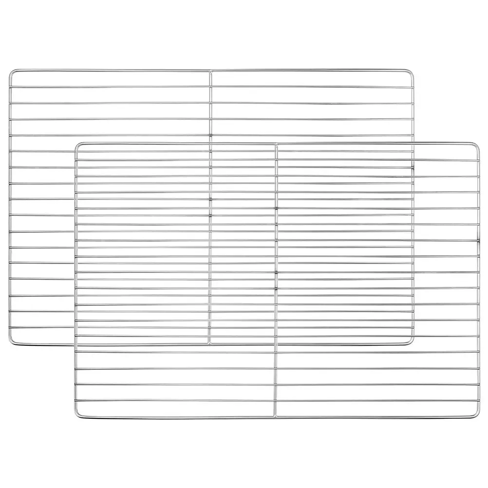 2Pcs Stainless Steel Bbq Grill Mesh Well-Made Cooking Grill Rack Multi-Purpose Outdoor Barbecue Net for Even Heating Meat