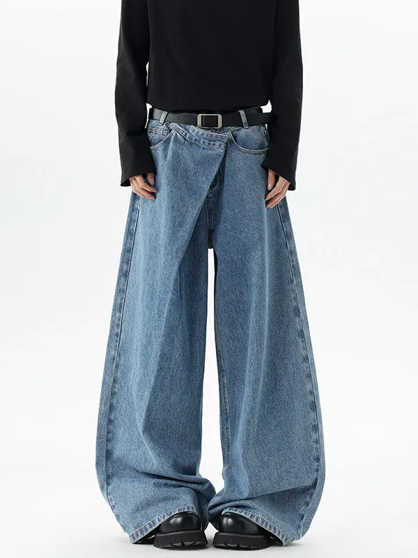 

Джинсы мужские TANGZ Studio в американском стиле, широкие, свободного кроя, с наклонными карманами, повседневные, осенняя мода