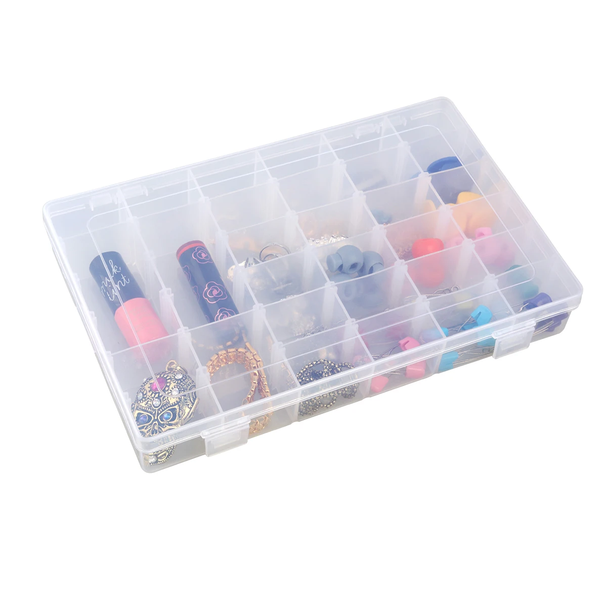 

36 Grids Clear Hard Plastic Storage Box ganizer Detachable Dividers for Earrings Rings Beads Small Goods Pills