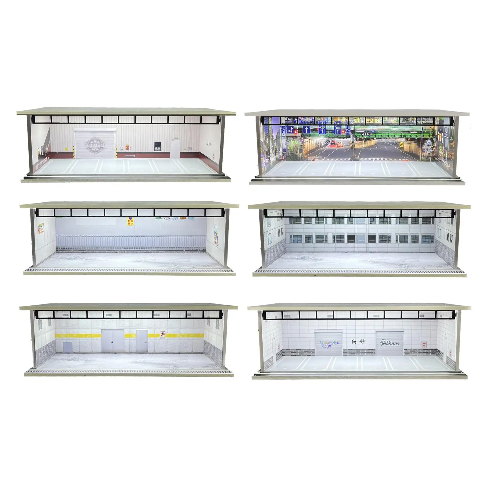 

Витрина для моделей автомобилей масштаба 1/64, для игрушечных машинок, фигурок, диорам, фонов, коробка для хранения, гараж, парковка