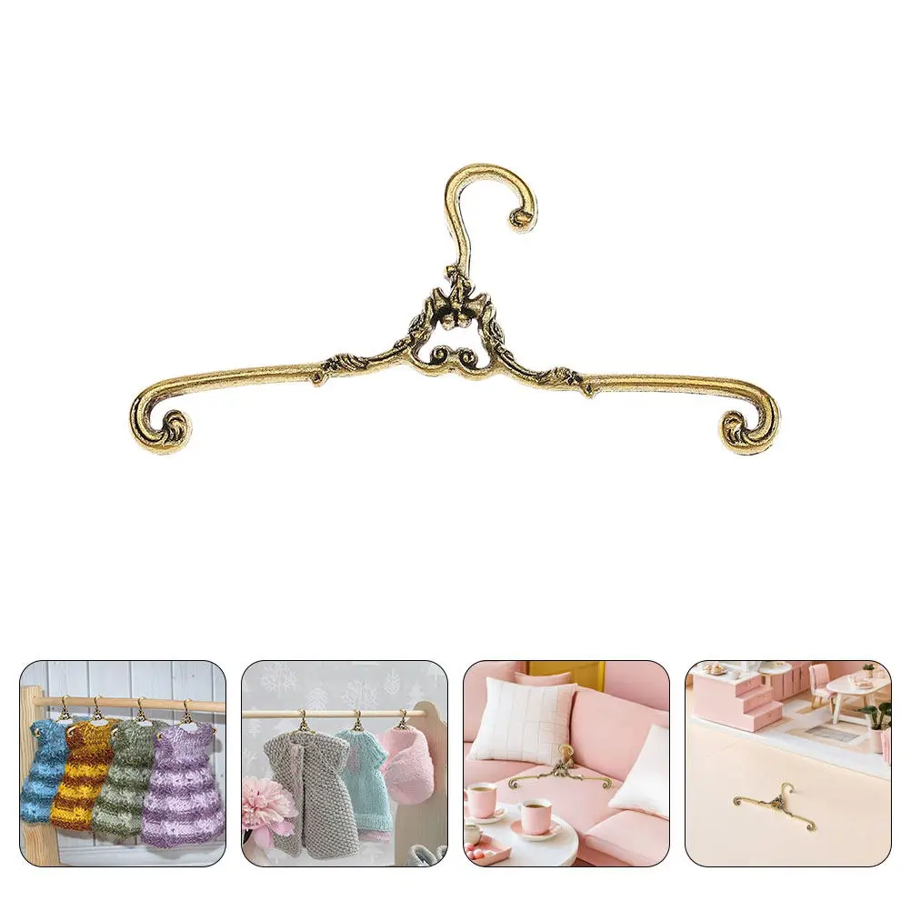 

48Pcs Miniature Vintage Metal Clothes Hangers Dollhouse Wardrobe Organizer Dress Display Accessories Miniature Coat Hangers