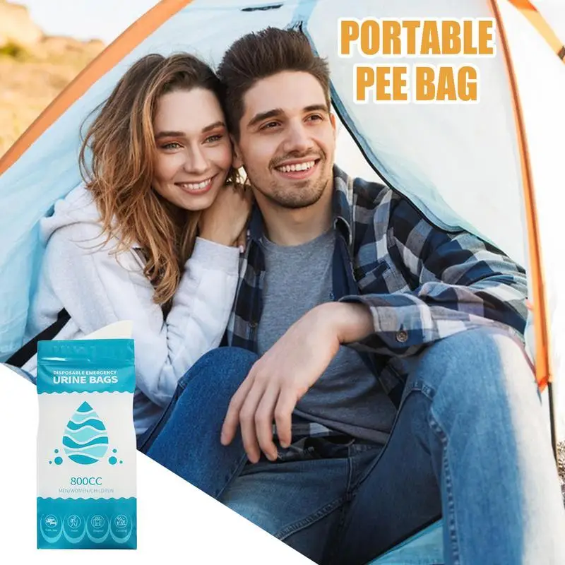 Urine Bags For Travel 10X Leakproof Portable Urine Bags With Sealing Zipper Built In Absorbent Pad Vomit Bags 800ML