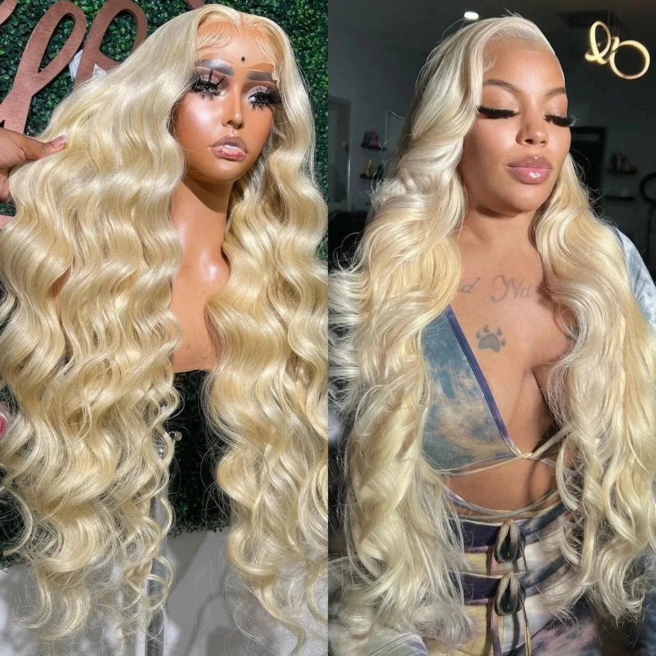 Tewjig Honey Blonde Body Wave 13x4 Transparent Lace Frontal Human Hair Closure Wig 613 Blonde Color 13x6 HD Lace Front Remy Wig