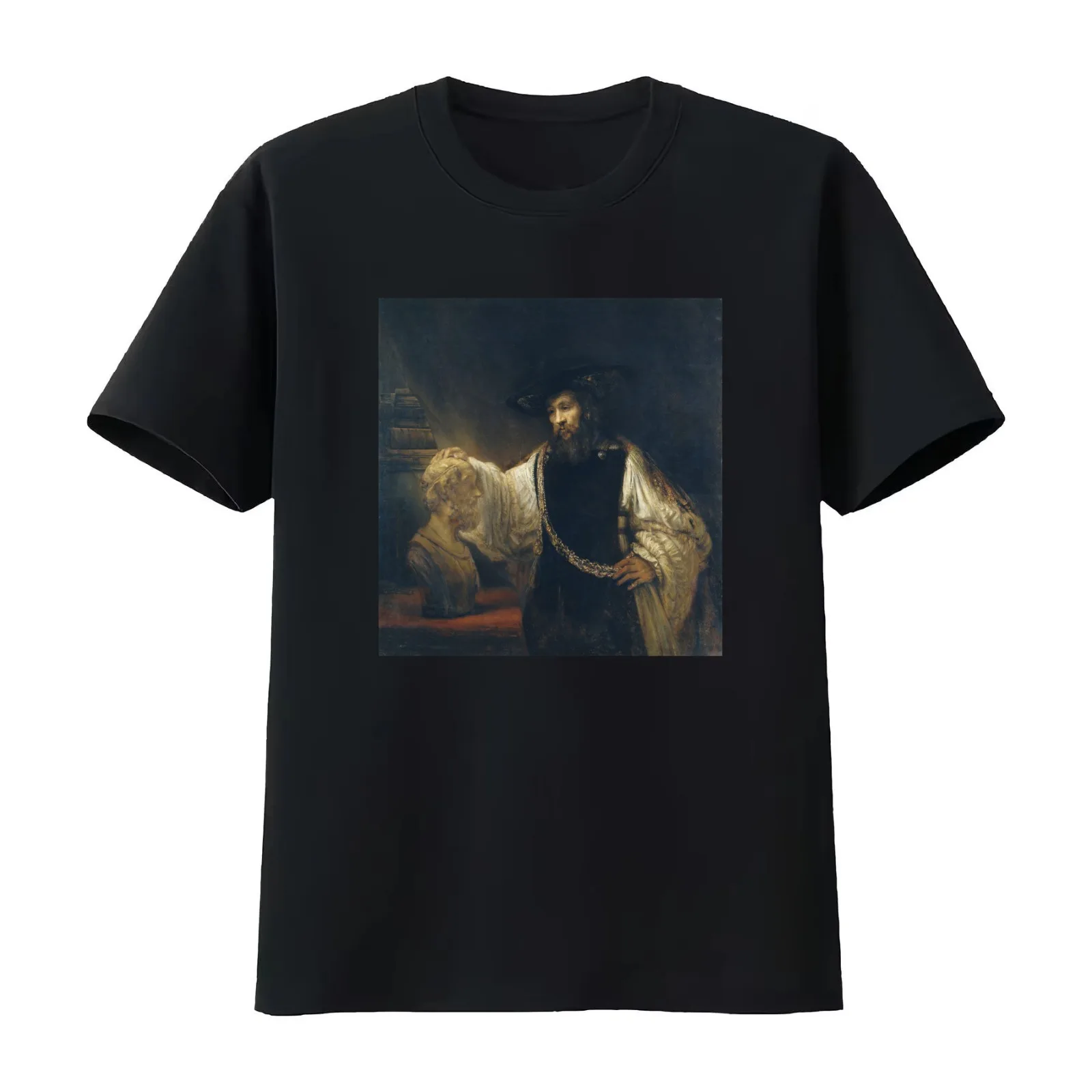 Aristotle with a Bust of Homer Rembrandt T-Shirt Summer Casual Cotton Tee Oversized Streetwear Tops Vintage Graphic Print