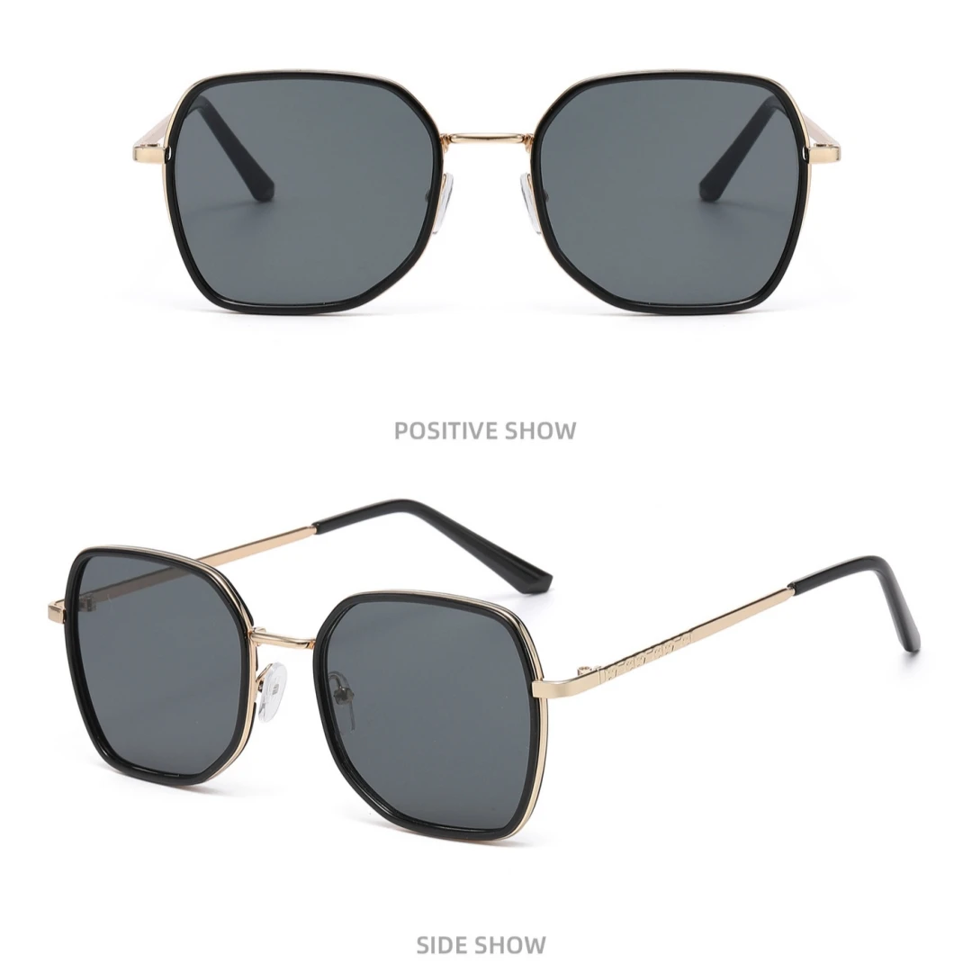 UV-beständige Sonnenbrille, moderne Sonnenbrille aus Polycarbonat und Metall, Damen-Sonnenbrille, elegant für modisches Outfit, Reisen, Autofahren – Detail 5