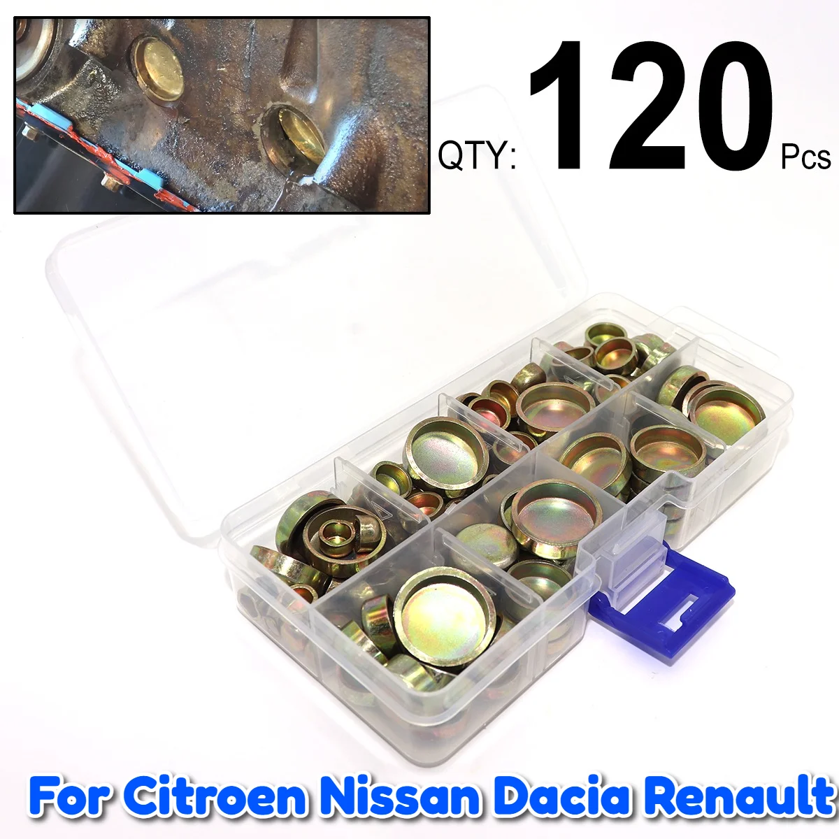 Engine Core Plug Set For 1.6L Engine Zinc Welch Freeze Cup Plated Cylinder Block Parts Repair For Citroen Nissan Dacia Renault