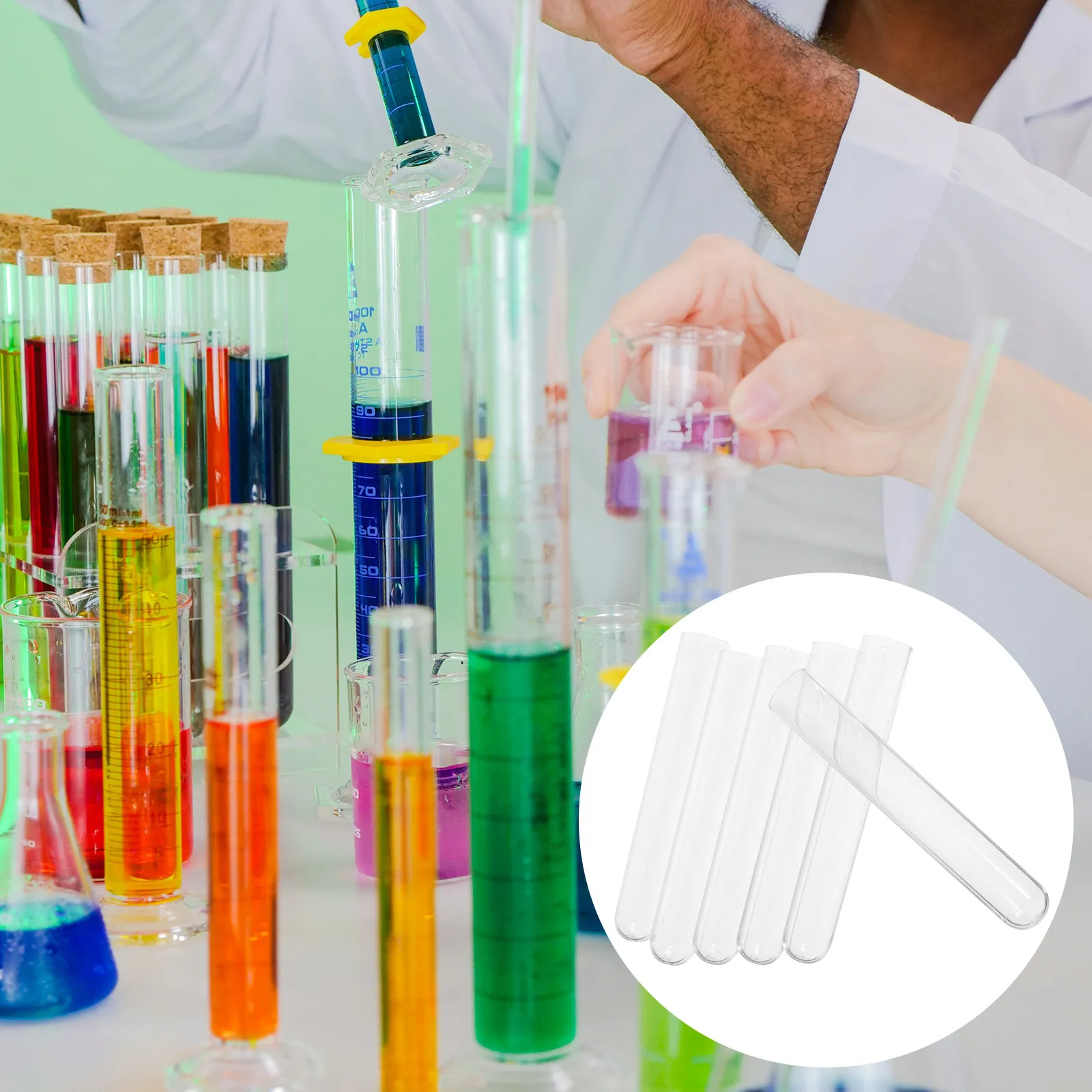 100Pcs Versatile Clear Plastic Test Tubes with Caps Easy to Open Close for Experiments Jewelry Storage Treats Halloween