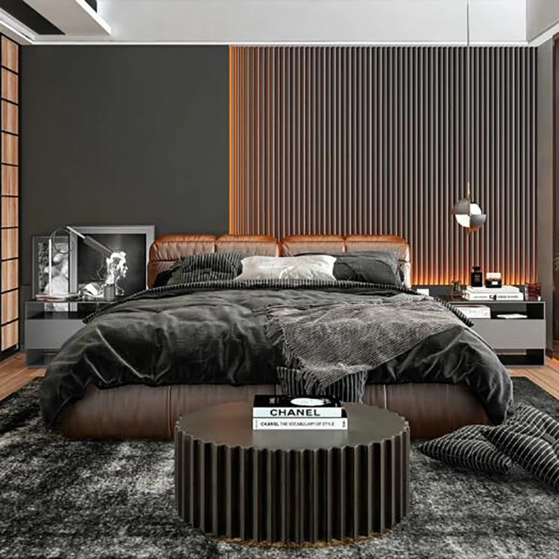 

Modern Luxury Bed Ltalian Style Minimalist Double Apartment European Bed Wedding Quality Aesthetics Muebles Bedroom Furniture
