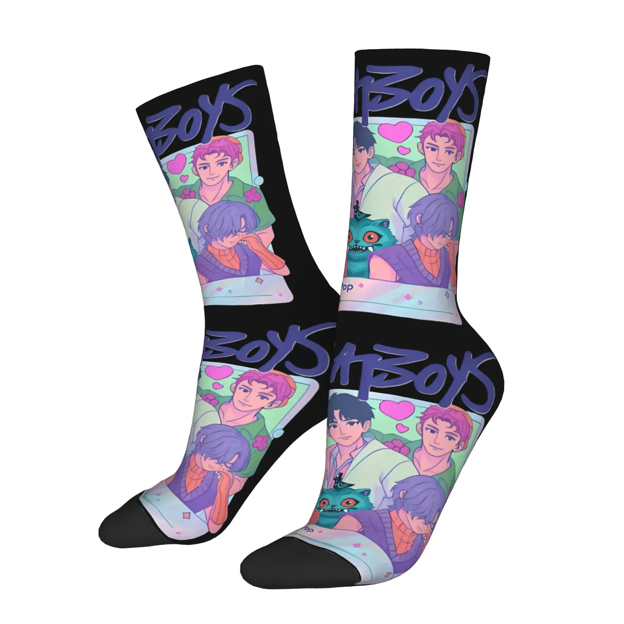 

K POP Huntrx Cartoon KPop Demon Hunters Anime Sock Printed Man Polyester Fashion