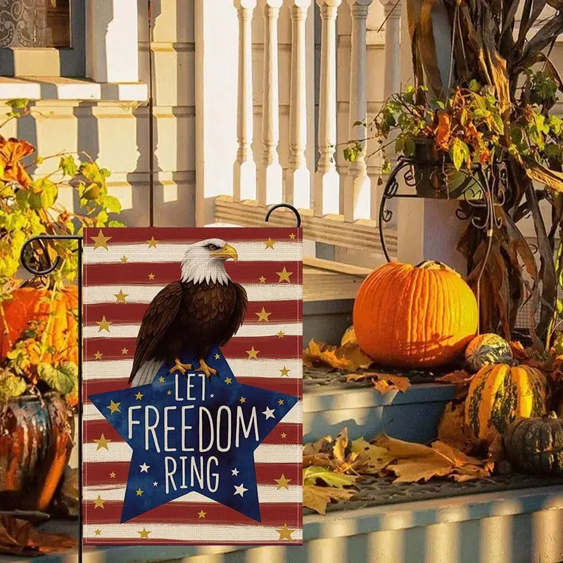 Cute Eagle Star Pattern Decorative Flag for Daily Festival Independence Day Christmas Winter Seasonal Garden Outdoor Decorat yyi