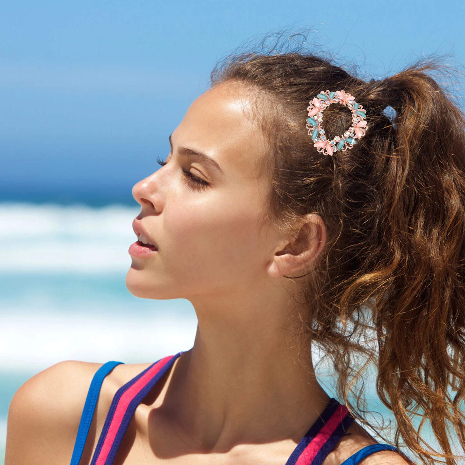 

Spring Clips Hair Pins Crystal Barrettes Hair Accessories Elegant Wedding Party Resin Material Everyday Stylish Hairwear Jewelry