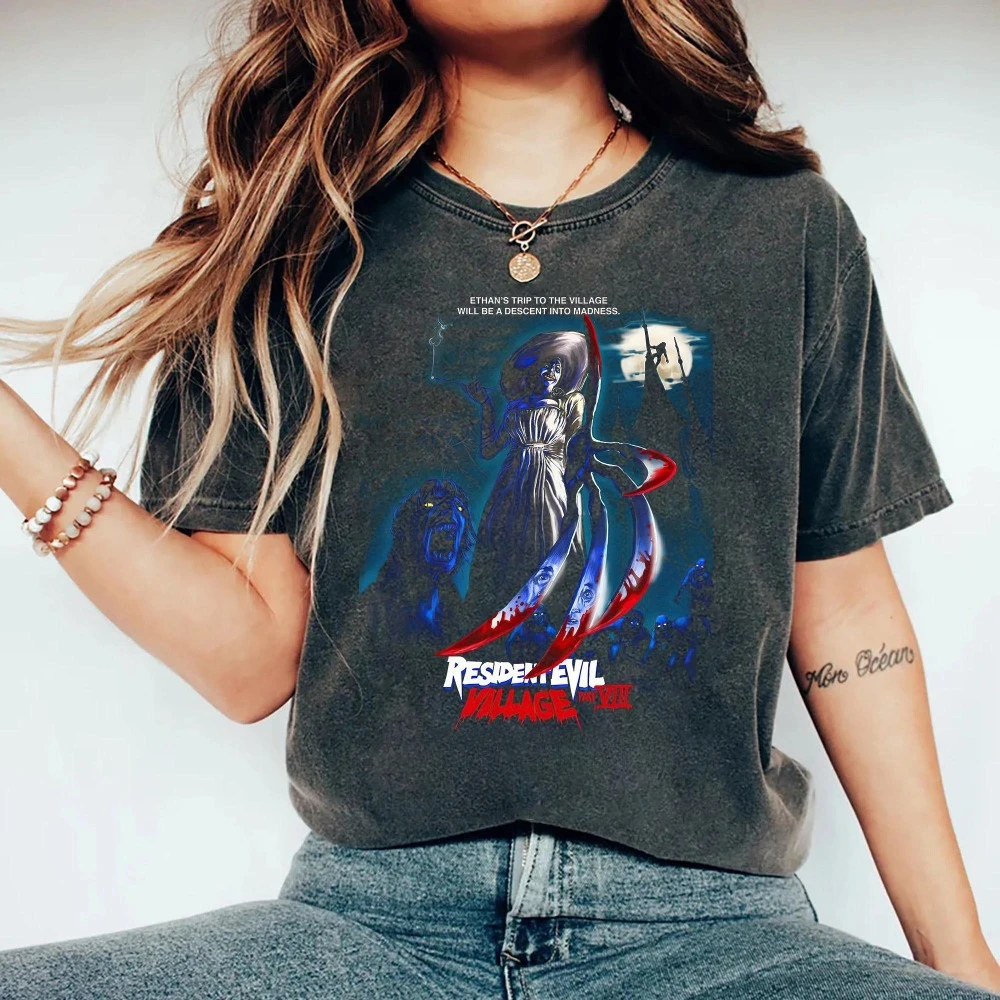 Koszulka Resident Evil Village Lady Dimitrescu Koszulka dla fanów Survival Horror Prezent dla gracza Koszulka z krótkim rękawem Męska Damska Na każdą porę roku