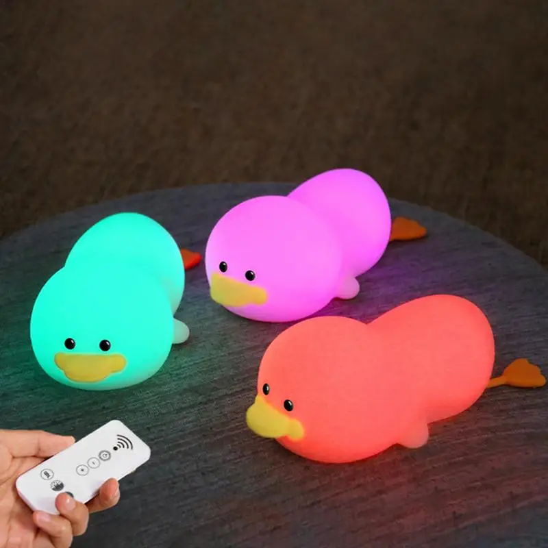 

Duck Night Light For Kids Silicone Dimmable Leisure Duck Lamp For Nursery LED Lamp Kids Bedroom Decor With Tap Control With