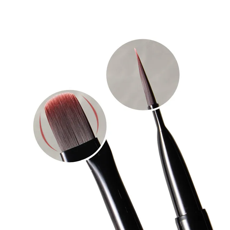 1/4PCS Nail art Pinsel Dreieckige Spachtel Zeichnung Malerei Linie Stift Liner Gradienten Flache Runde Metall Französisch Maniküre werkzeuge