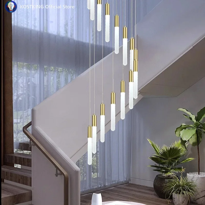 

Современные светодиодные светильники для дома, подвесные лампы для лестниц, люстры для гостиной, подвесные светильники для внутреннего освещения.