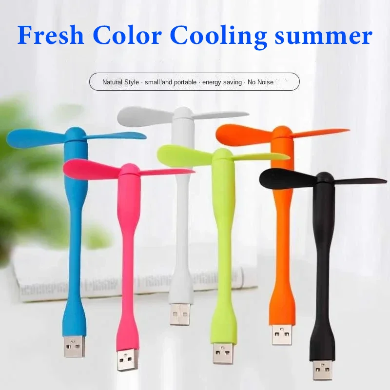 Summer USB Small Fan Portable Flexible Bendable Mute Fan For Laptop Power Bank AC Charger Hand Cooling Fan Plug And Play Tool