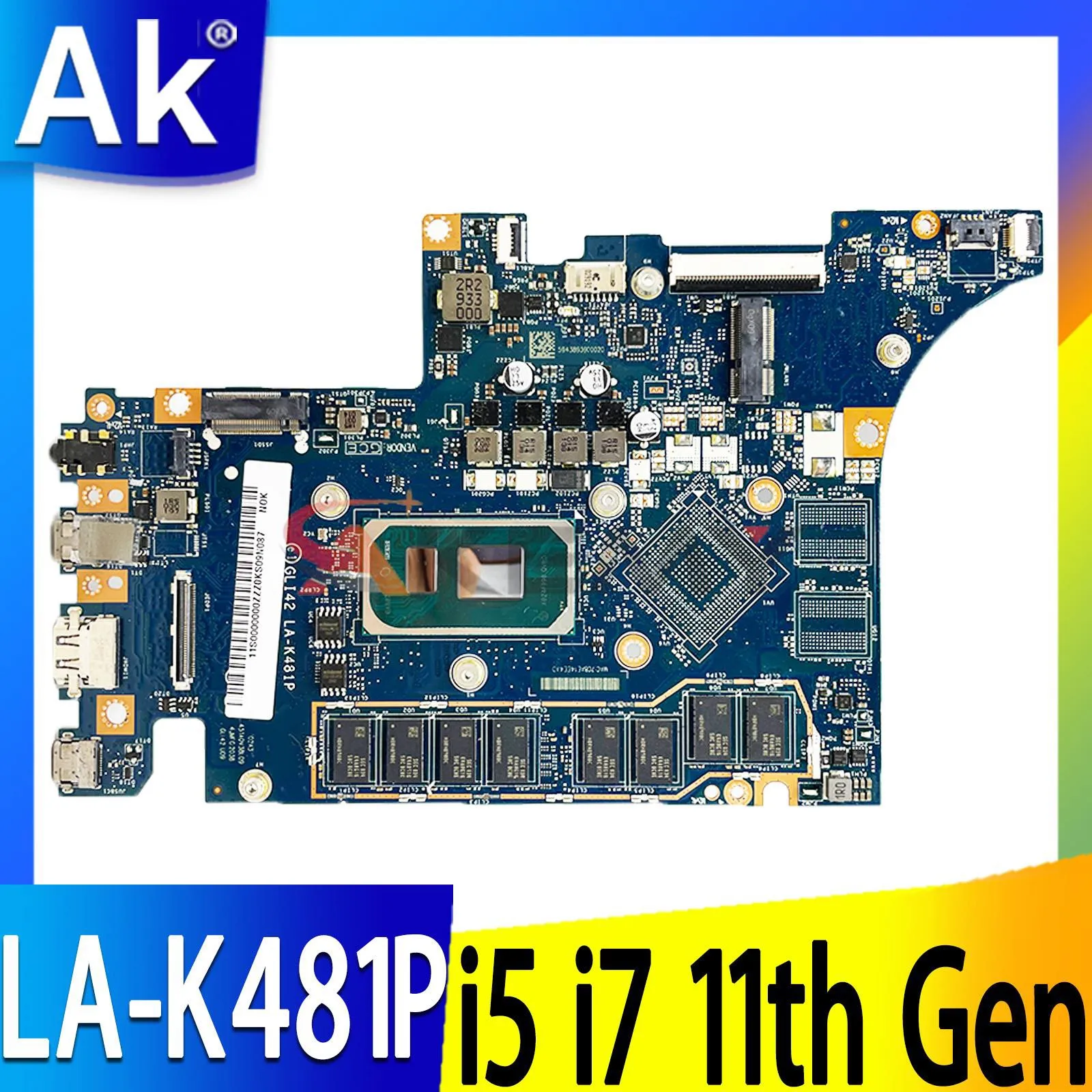 

Shenzhen LA-K481P For Lenovo Ideapad 5 Pro-14ITL6 Laptop Motherboard 5B21B89991 With i5-1155 i7-1165 CPU 16G RAM MX450 GPU 100%