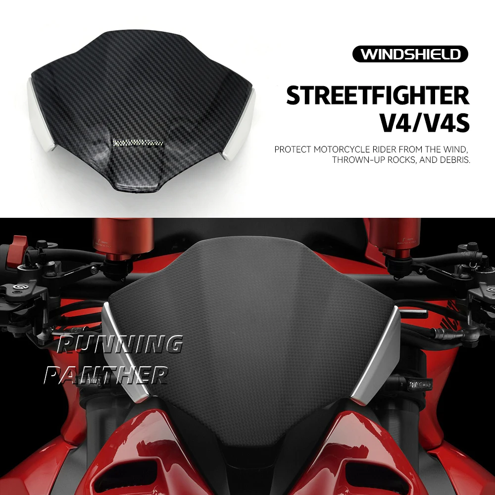 

Motorcycle Windshield Windscreen For Ducati Streetfighter V4 S STREETFIGHTER V4S 2021 2022 2023 Wind Deflector Shield Screen