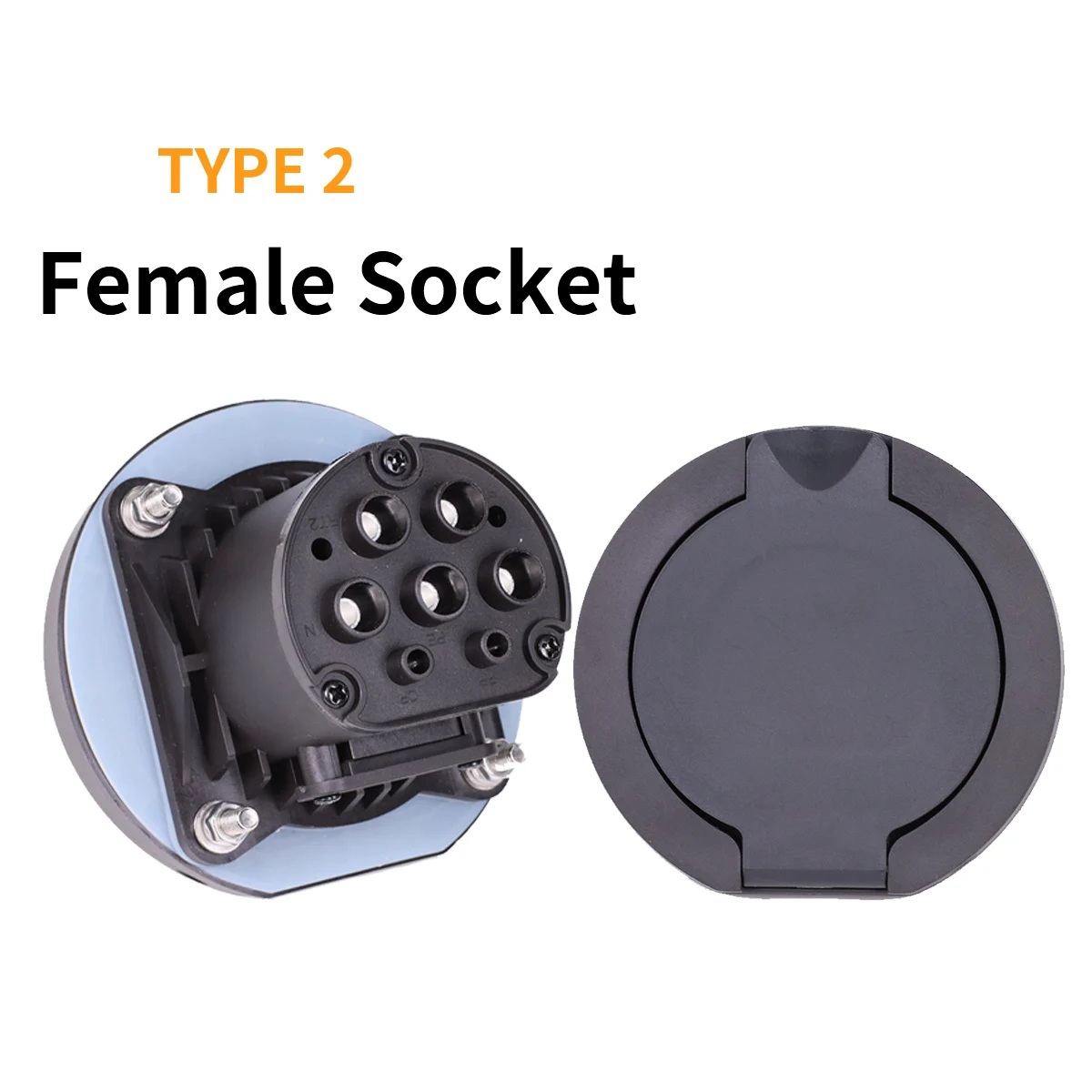 WUFEN EV chargeur prise installée IEC 62196-2 Type 2 prise femelle 16A 32A monophasé triphasé EV Station de charge prise
