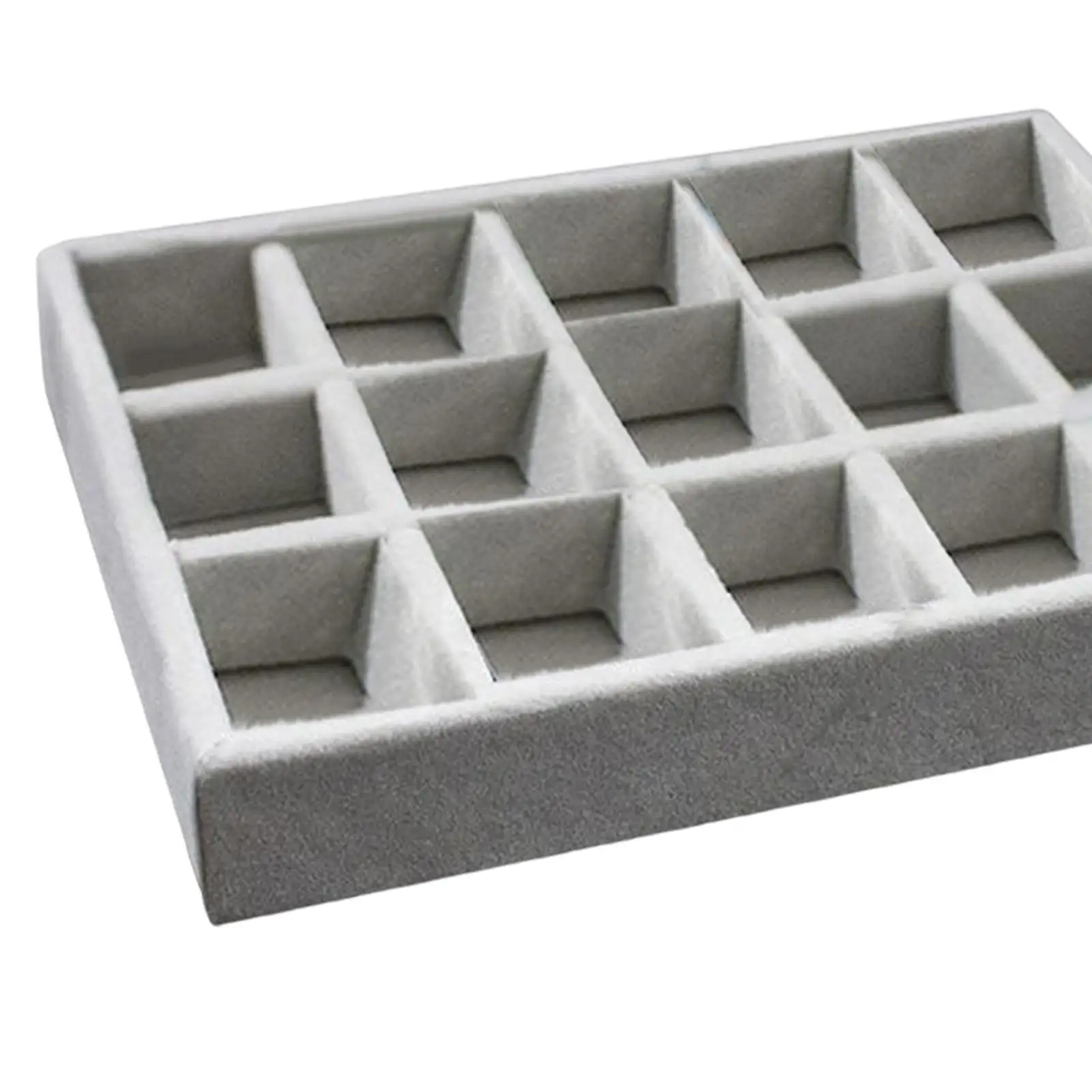 Jewelry Display Holder Shows Display Earrings Organizer Tray Rectangle Grey