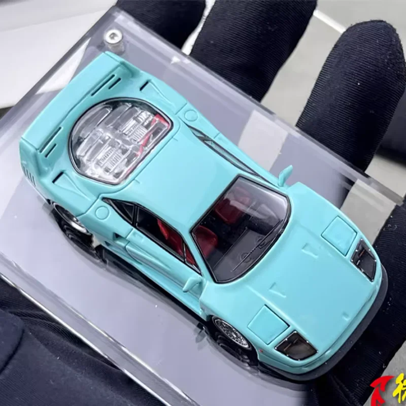 FY 1/64 F40 Tiffany blauwe legering speelgoed motorvoertuig gegoten metalen model geschenken