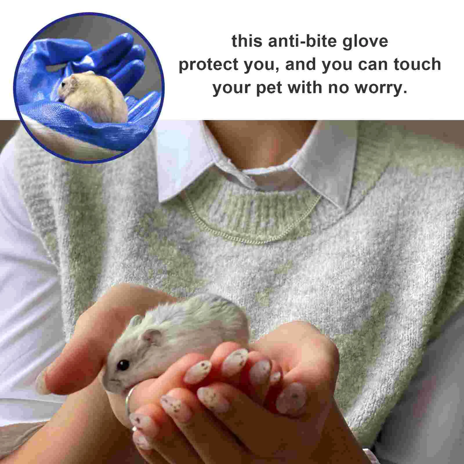 2 Pairs Cat Scratch Anti Bite Gloves Work Man Compression Accessories for Bird Pvc Bunny Bite-proof Training