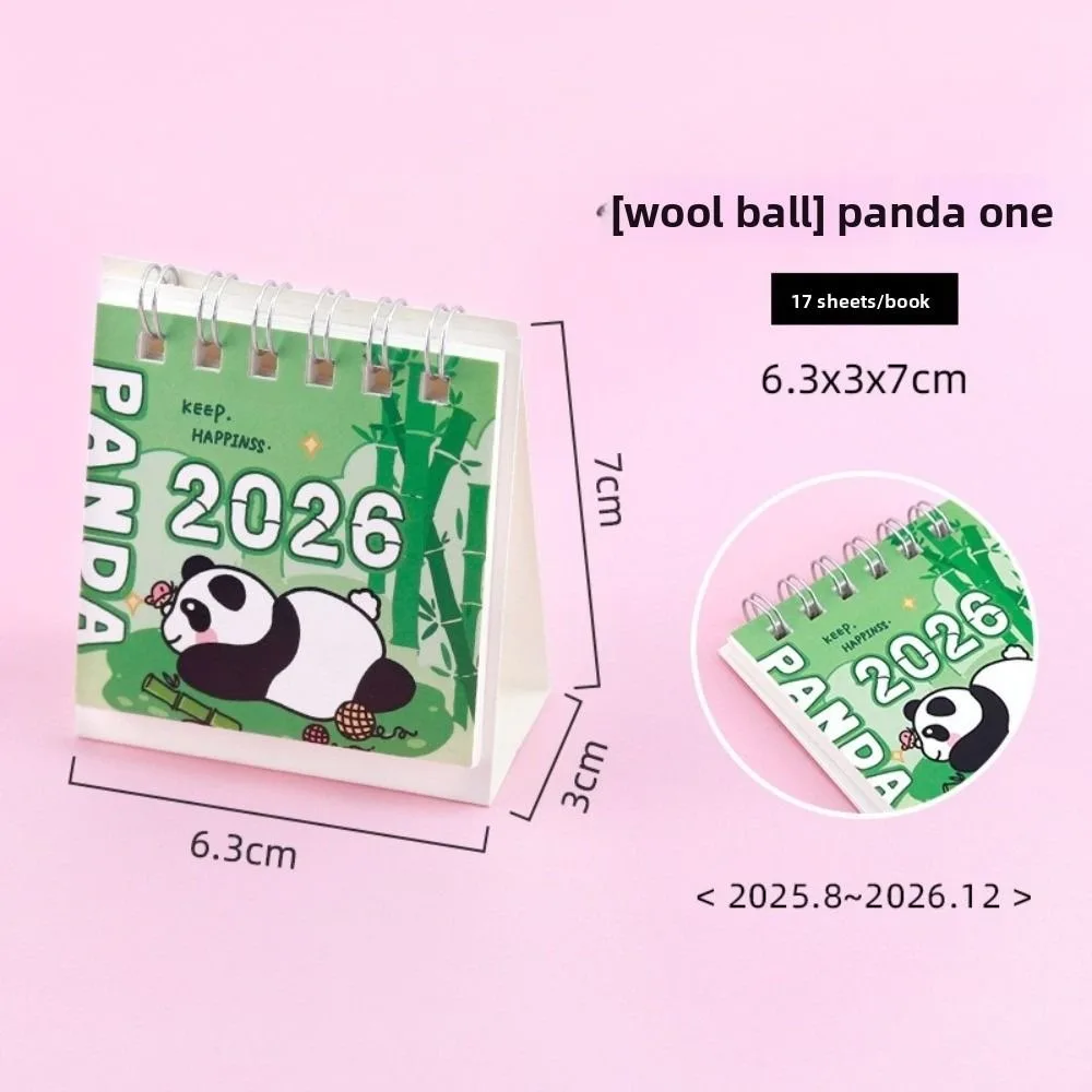 

Cute Small 2026 Desk Calendar Standing Flip Cartoon Mini Calendar Desktop Decoration Coil Calendar for Gifts