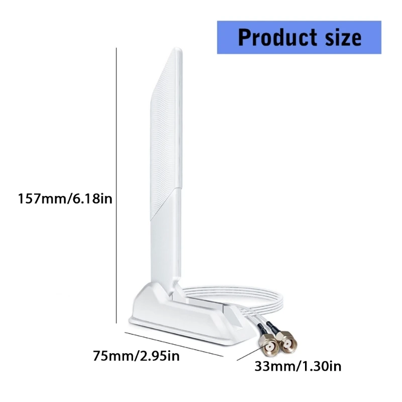 D7YC 2.4G 6G WiFi6Eアンテナ12dB高ゲイン折りたたみ式ブレードアンテナは、安定したワイヤレス接続のために2SMA内部スレッドを備えています