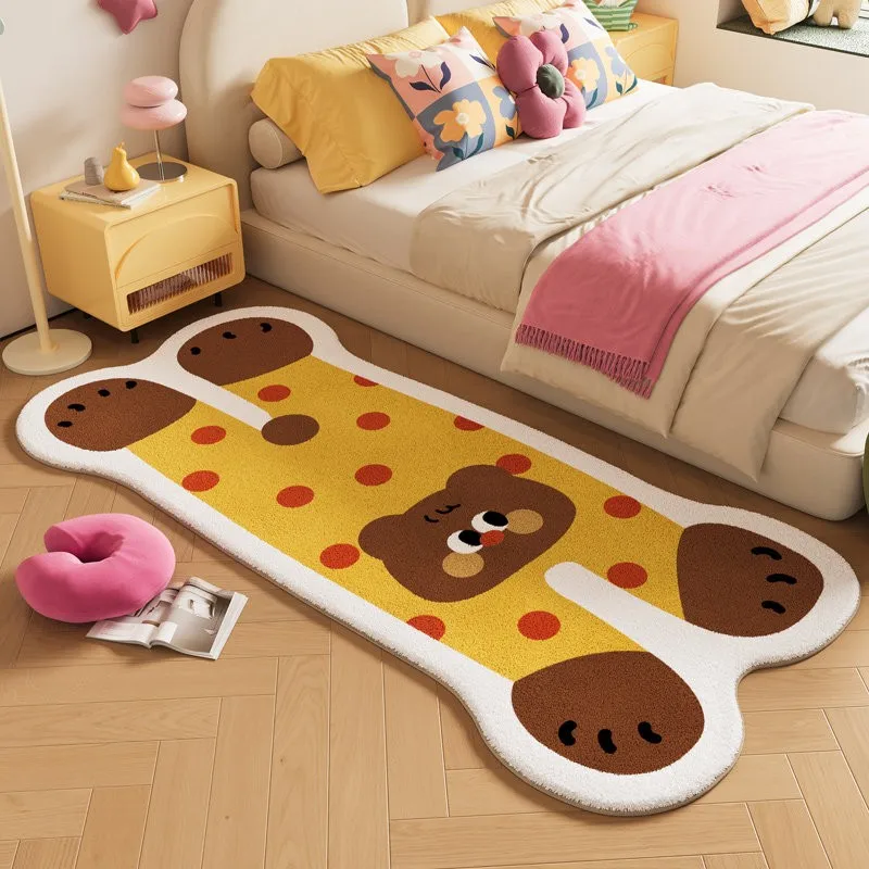 VIKAMA “Lying Down” Cartoon Animal Rug—Warm, Non-Slip Mat for Walk-In Closets, Bedroom Entrances, and Bedside—Home Decor