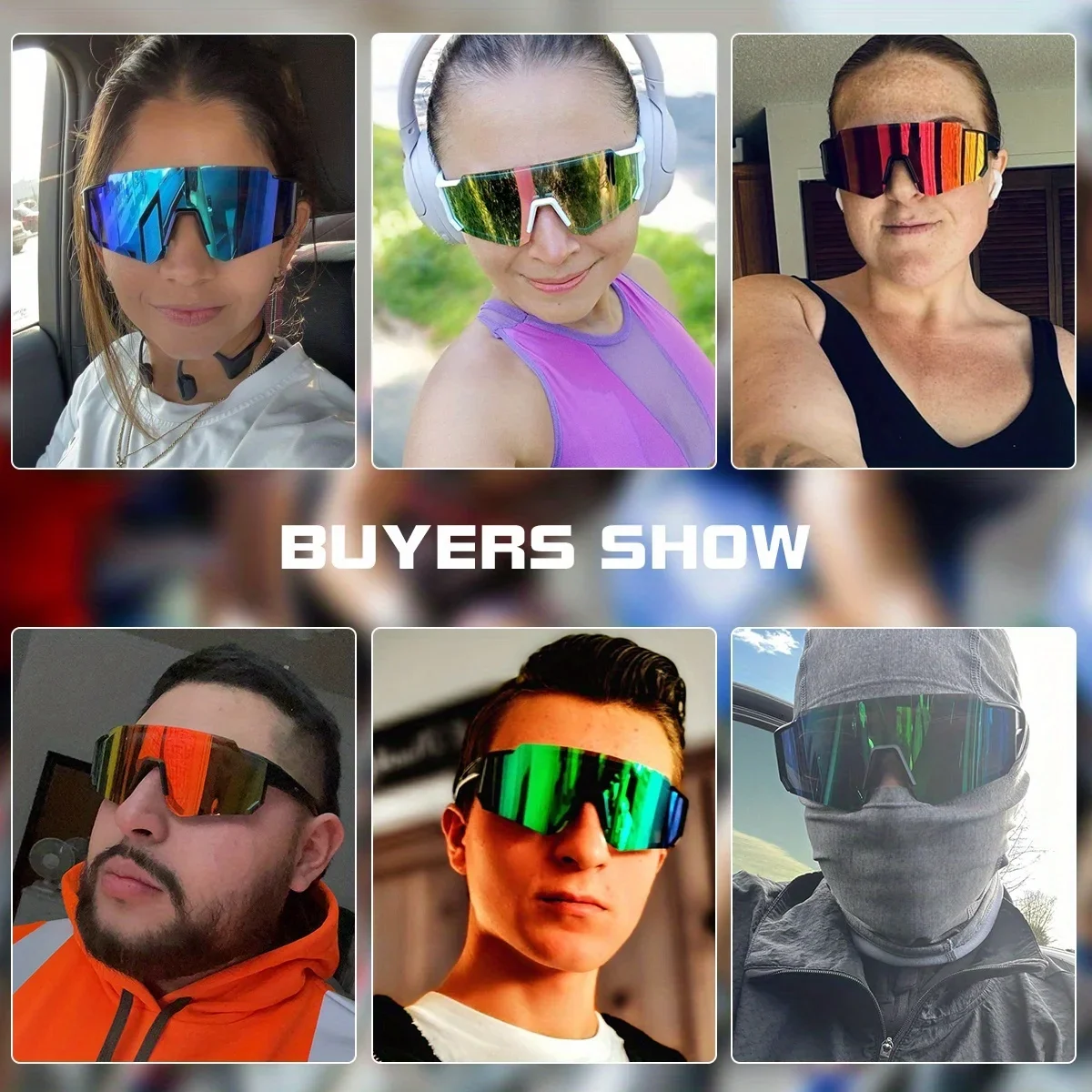 1/3PCS Oversize Outdoor Cycling Sunglasses Men Women Driving Bike Glasses Bicycle Sports Climbing Protective UV400 Goggles - view 6