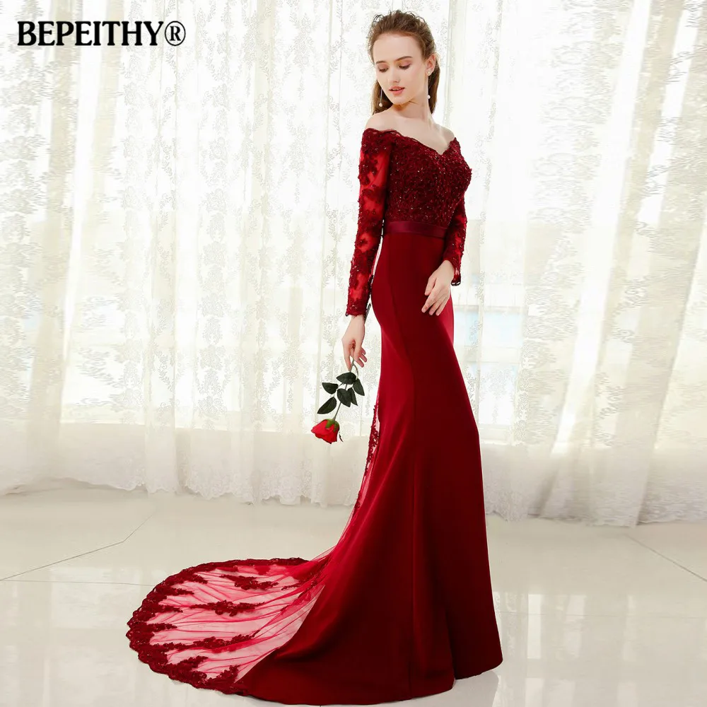 BEPEITHY Customized Mermaid Evening Dress Lace Top Bodice Slim Line Bridesmaid Dresses Fast Shipping Charming Prom Dress 2023