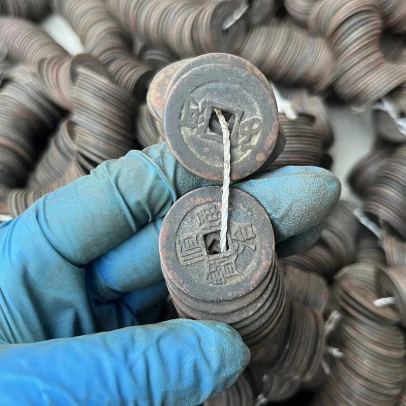 Qing Dynasty Five Emperors Copper Coins Coated Yongzheng Qianlong Old Copper Coins Qing Dynasty Five Emperors' Coins Coin in Kan