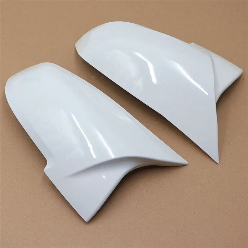 

White M3 Style Rear Side Mirror Cover Caps 2X Set For BMW F20 F21 F30 F32 F36 X1 M3