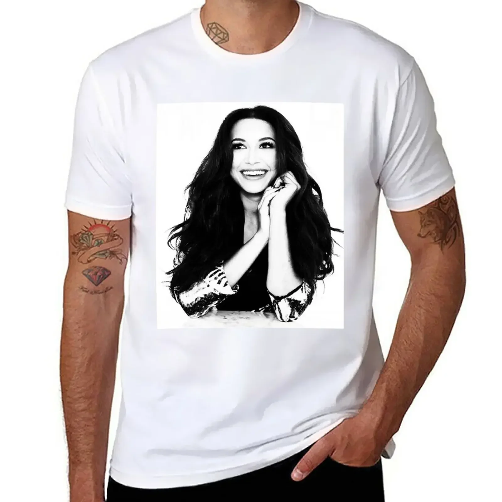 naya rivera T-Shirt plus size clothes plain blanks plain t shirts men