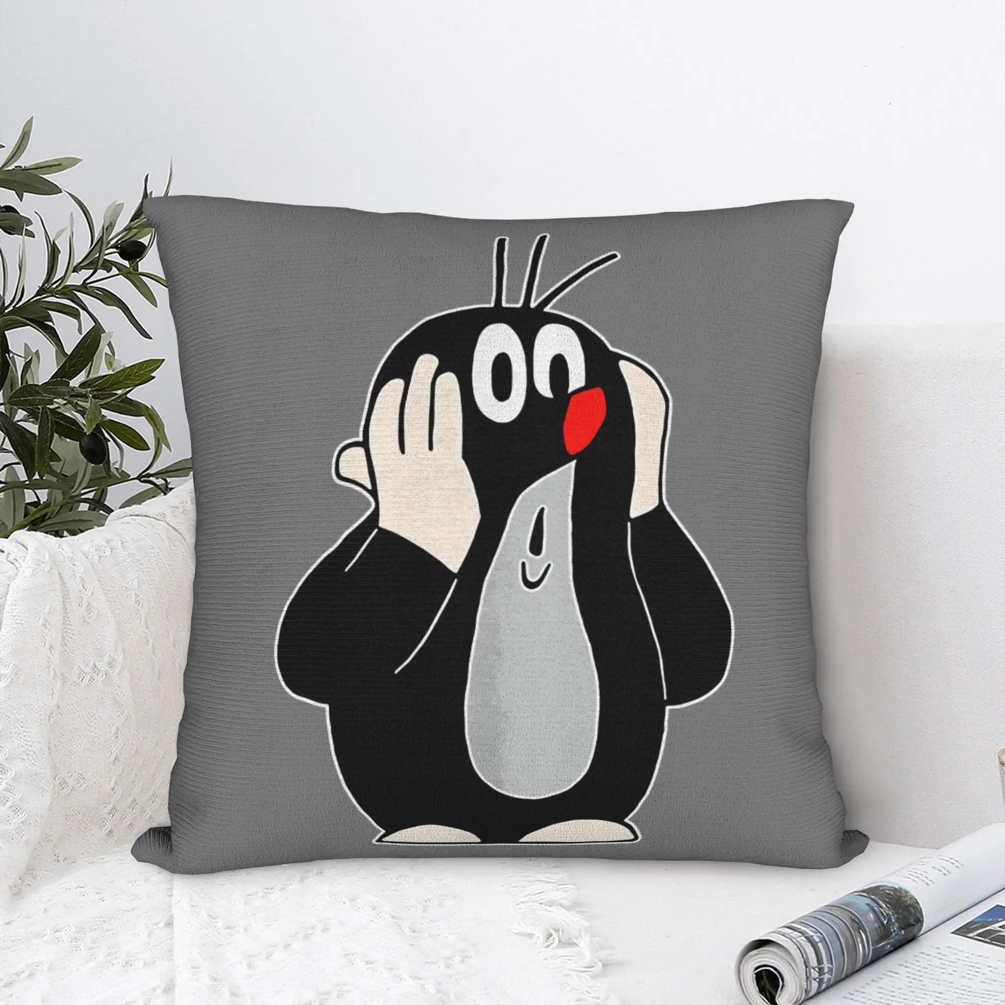 Printing The Little Mole Krtek Pillowcase Polyester Cushion Cover Decorative Cartoon Throw Pillow Case Cover Home Zipper