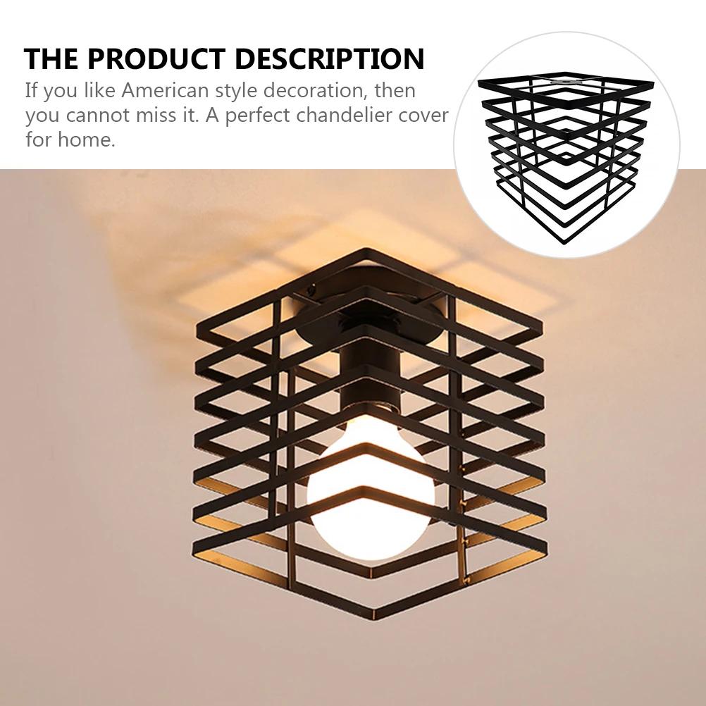 

Rustic Wrought Iron Lampshade Chandelier Vintage Shades Shield Women's Pendant Light