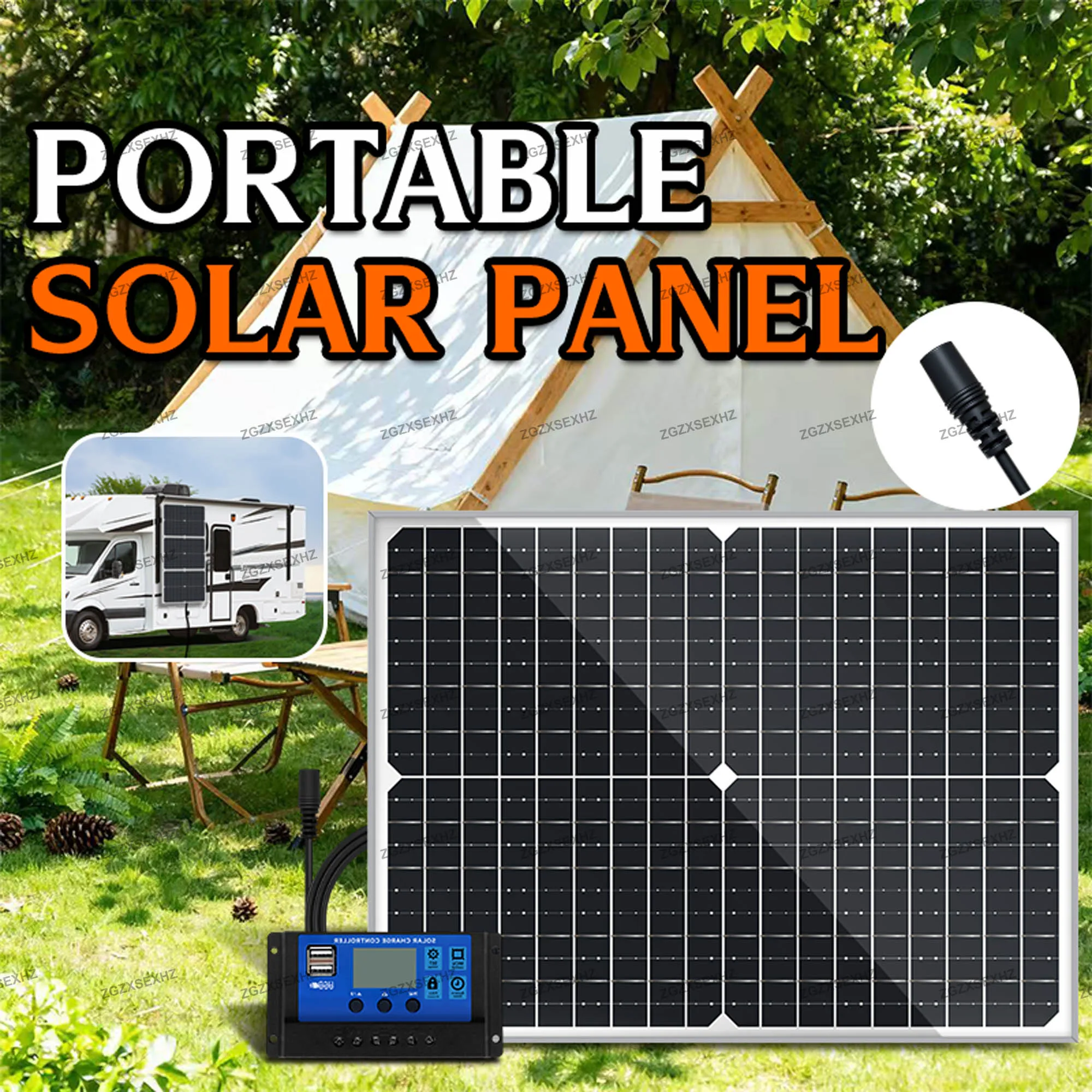 

ZGZXSEXHZ 400W 12V Solar Panel, High Efficiency Mono Solar Module for RV Roof Marine Farm Off-Grid Power