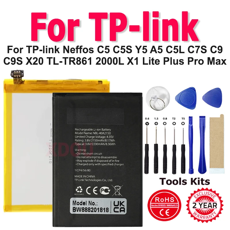 NBL-45A2000 NBL-45A3000 بطارية ل TP-link Neffos C5 C5S Y5 A5 C5L C7S C9 C9S X20 TL-TR861 2000L X1 Lite Plus Pro Max + أدوات #1
