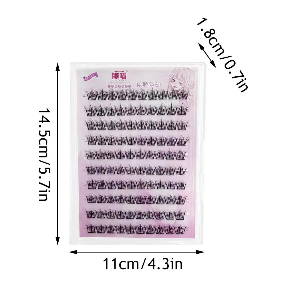 Self Adhesive Eyelashes Glue Free Fake Lashes Natural Look Mixed Tray DIY Eyelash Extension Volume Lash Clusters Eyelashes Long